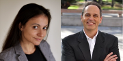 Photo of Julia Drapkin, CEO and founder of ISeeChange and James R. Elliott, PhD, Professor and Chair of Sociology, Rice University