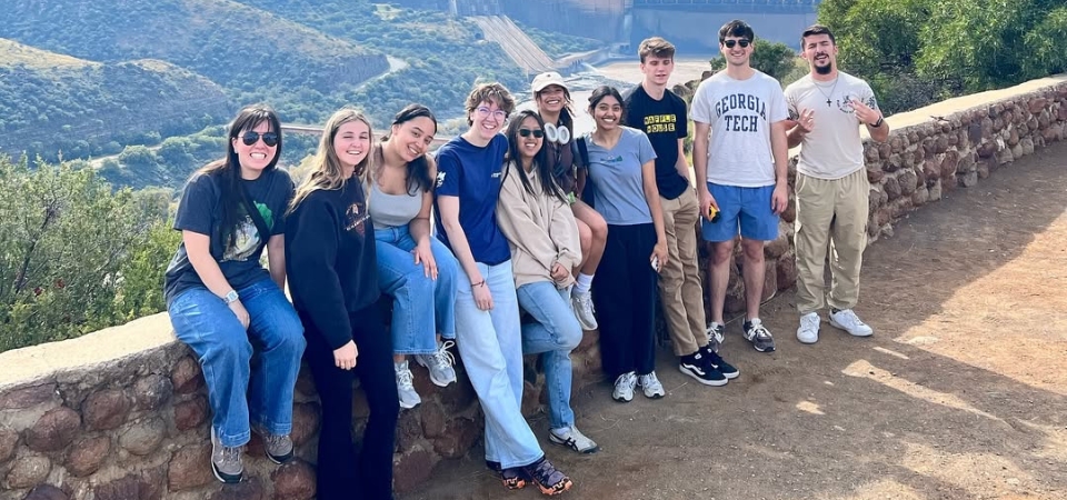 students on a study abroad trip