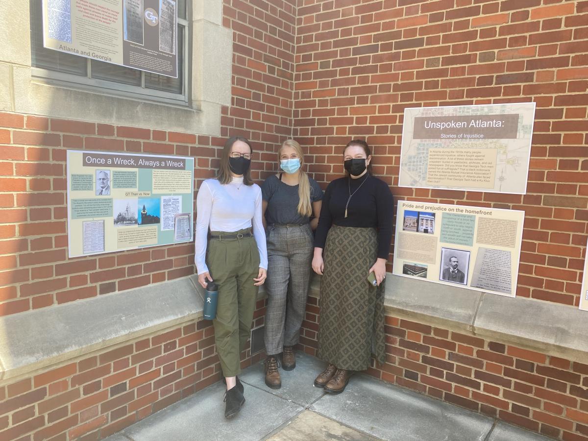 Students in Professor Carla Gerona’s HTS 3100 ‘Introduction to Museum Studies' class held their pop-up exhibit on the front patio of the Old CE building 