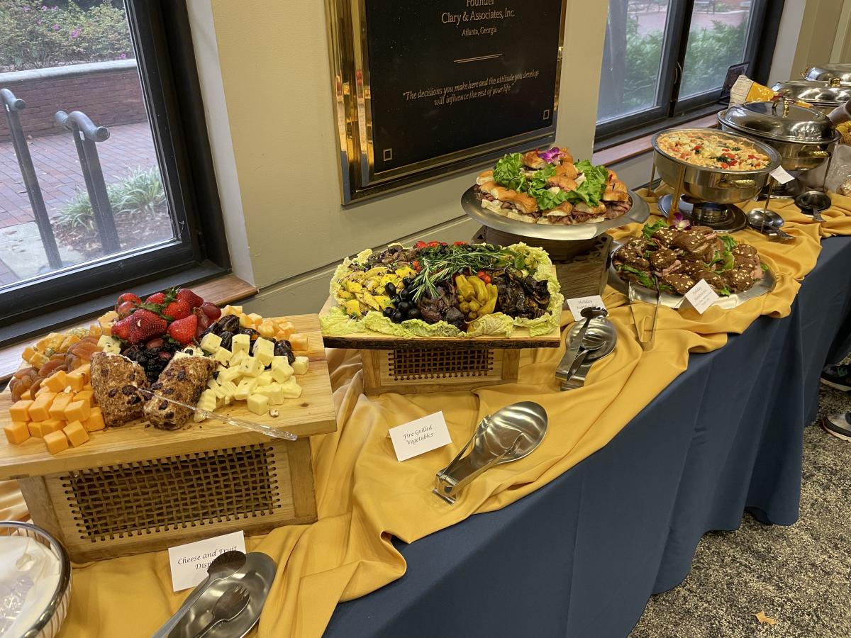 Food at the hSOC 2021 holiday reception